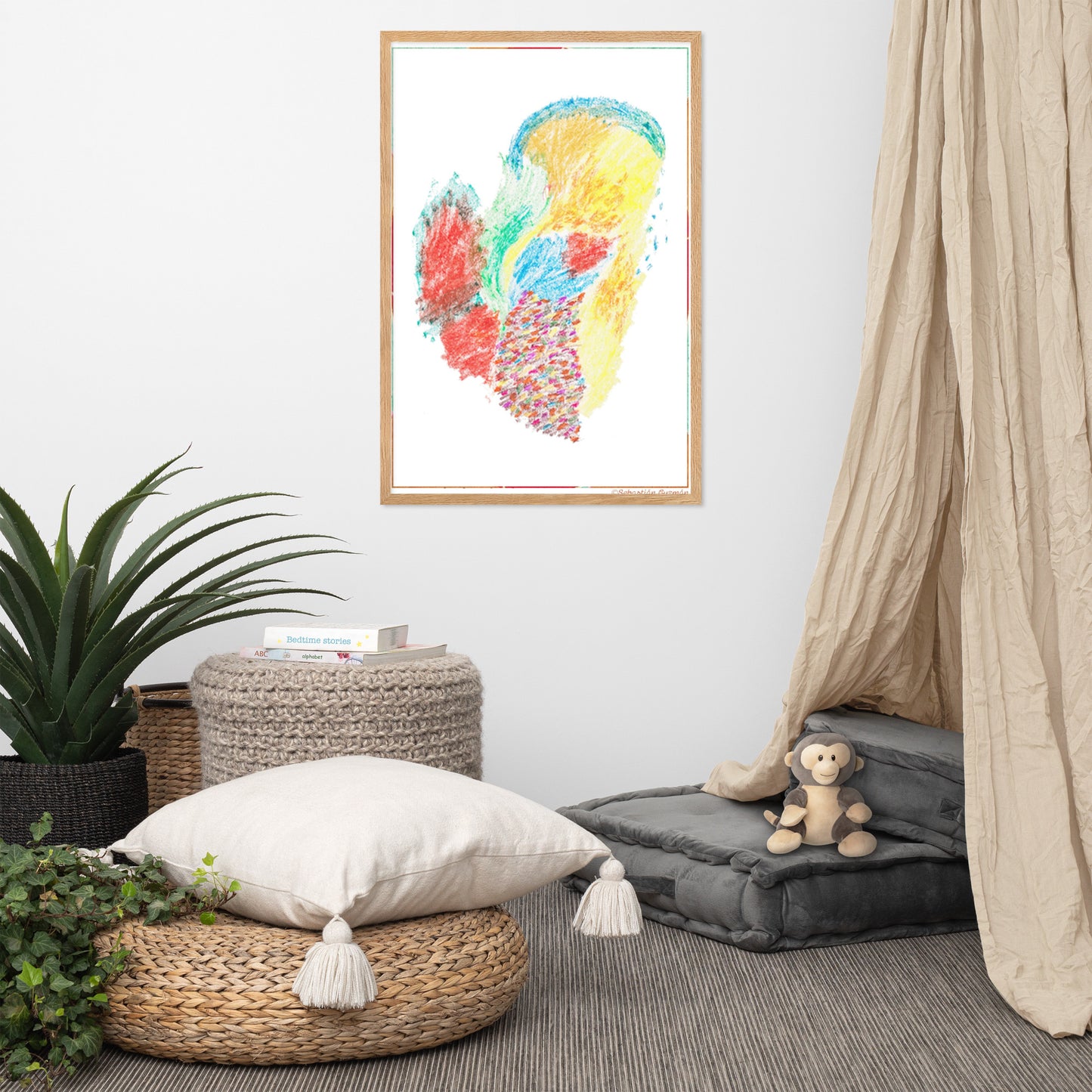 Framed matte paper poster "Heartbeats"